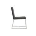 thumbnail image 6 of Egypto Dining Chair, Faux Leather-Color:Dark Gray,Finish:Polished Stainless Steel, 6 of 7