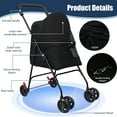 thumbnail image 6 of Trendix 4 Wheels Foldable Pet Stroller, Visible Mesh Window, Zipper Closure, Rear Wheel Dual Brake Stroller, Puppy Cage Jogger Stroller with Sun Cover, Pet Stroller for Medium Small Dogs (Grey), 6 of 11