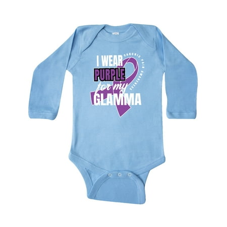 

Inktastic Chronic Pain I Wear Purple For My Glamma Gift Baby Boy or Baby Girl Long Sleeve Bodysuit
