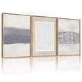 thumbnail image 6 of TOARTi Boho Blue White Abstract Framed Canvas Wall Art Minimalist Waves Lines Geometric Print Mid Century Modern Neutral Decor Set of 3 for Living Room Bedroom Office 16x24 Inch, 6 of 8