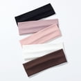 thumbnail image 3 of Womens Non-Slip Yoga Headband - Stretchy Wide Elastic Twist Band with Silicone Grips - Sweat Wicking for Running Gym Face Wash Black, 3 of 3