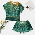 thumbnail image 4 of Water Splash Ripple 2 Pack Women’s Pajama Set Print Sleepwear And Shorts Y2k Loungewear Sets S-5XL, 4 of 7