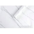 thumbnail image 5 of 4ft x 30ft Gloss White Marble Granite Stone Wallpaper Vinyl Wrap Film 48" x 360", 5 of 13