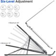 thumbnail image 3 of Veballensty Laptop Stand, Adjustable Height Portable Laptop Riser, Ergonomic Aluminum Alloy Laptop Stand ,Compatible with MacBook, iPad, HP, Lenovo, Dell, 10-15.6” Laptops & Tablets Black, 3 of 7