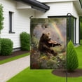 thumbnail image 5 of Spring Summer Bear Playing Violin Garden Flag Double Sided Burlap Yard Banner Outdoor Lawn Decoration 12x18 Inch, 5 of 6