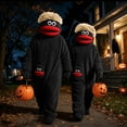 thumbnail image 6 of Funny Big Mouth Monster Adult Onesie, Halloween Oversized Fleece One Piece Pajamas with Comb for Women Men, Cozy Hooded Plush Loungewear for Sleep Party Game Night(Gold,XXL), 6 of 6