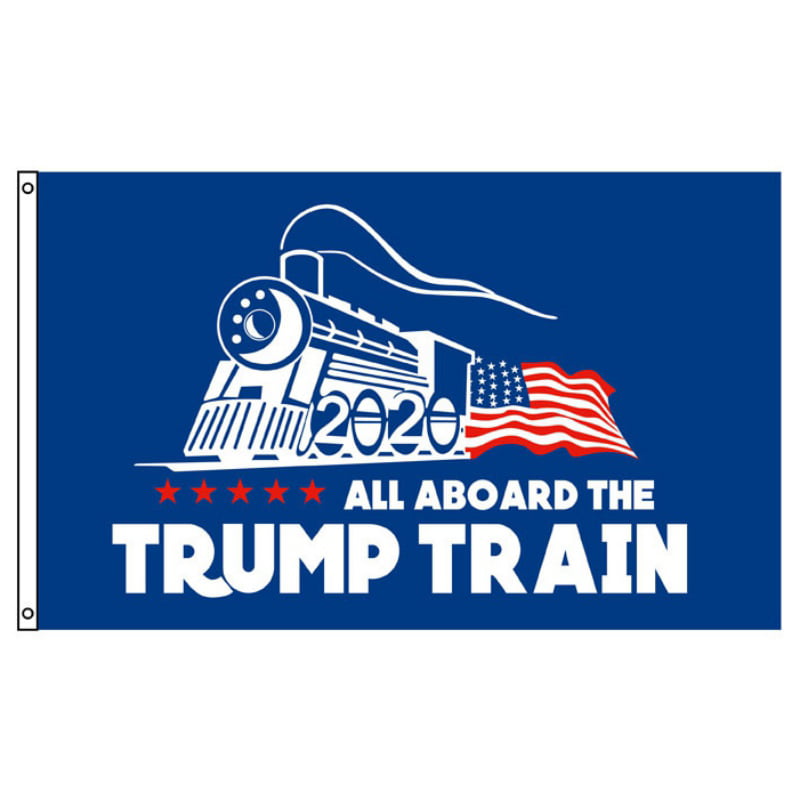 DONALD TRUMP FLAG *!!FREE SHIPPING!!* RED TRAIN 2020 3x5" 