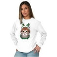 thumbnail image 4 of Irish Cat Lover St Patricks Day Women's Long Sleeve T Shirt Brisco Brands S, 4 of 6