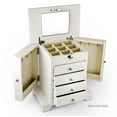 thumbnail image 2 of Contemporary 36 Note Matte White Spacious Musical Jewelry Box with Silver Hardware - Dark Eyes & Kalinka, 2 of 2