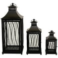 thumbnail image 2 of Northlight Lattice Style Metal Candle Lanterns - 22.75" - Black - Set of 3, 2 of 9