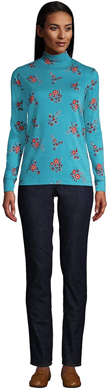 Relaxed Cotton Mock Turtleneck, Xs 