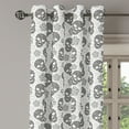 thumbnail image 3 of Ambesonne Black and White Grommet Curtain, Abstract Skulls, 50" x 63", White and Black, 3 of 6