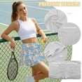thumbnail image 5 of SEANATIVE Womens Tennis Skirt Pleated Athletic Skirts with Pockets High Waist Golf Pickleball Skort Sports Tummy Control Workout Mini Skirts, M, Cartoon Rabbit Easter Egg Daisy Blue, 5 of 7