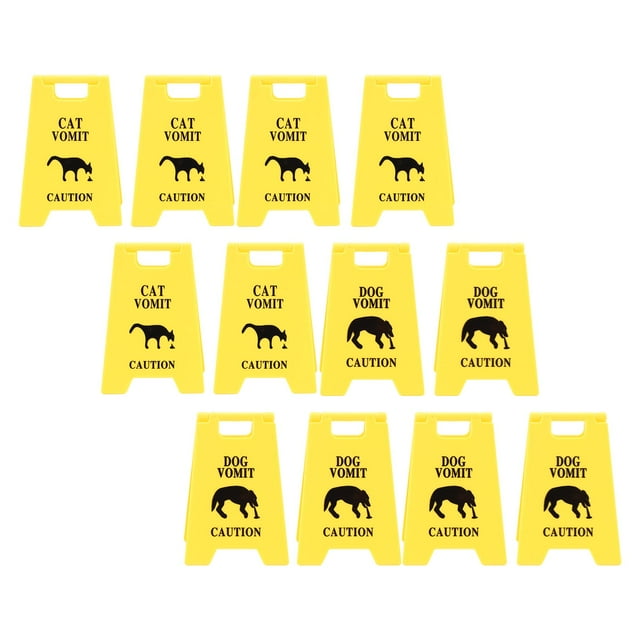 Dog Vomit Caution Sign, Cat Vomit Caution Sign Unique Pet Warning Decor for Indoor Outdoor