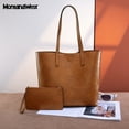 thumbnail image 6 of Montana West Tote Bag for Women Top Handle Purses and Handbags Soft Hobo, Light Brown, 6 of 8