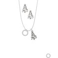 thumbnail image 2 of Delight Jewelry Silvertone Real Heroes Teach Eternity Ring Silver tone Zig Zag Christmas Tree Charm Necklace and Stud Earrings, 2 of 4