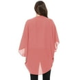 thumbnail image 3 of Women's Loose Fit 3/4 Sleeves Kimono Style Cover Up Solid Cardigan S-3XL Made in USA, 3 of 4