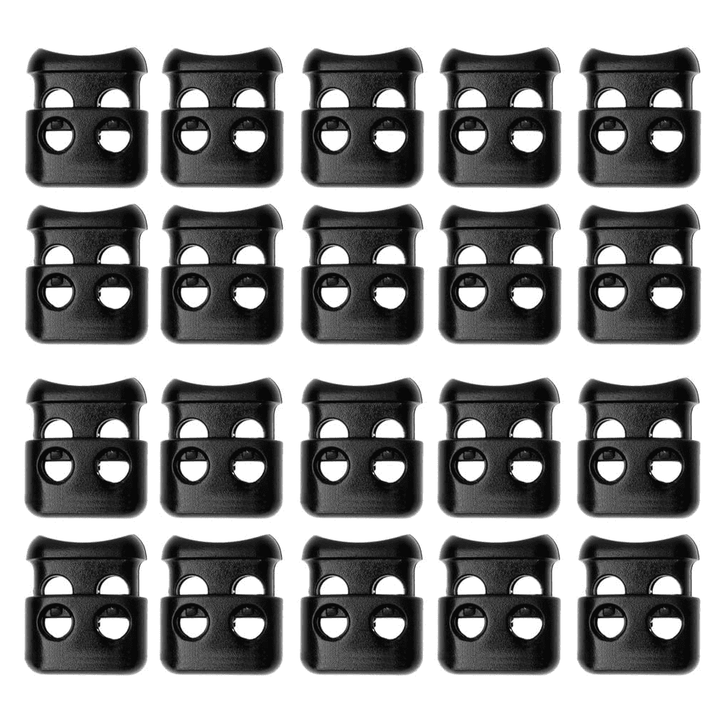 Plastic rope lock with double holes, spring toggle plug, suitable for