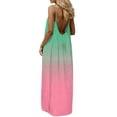 thumbnail image 5 of Omexry Beach Dresses for Women Summer Dress for Women Fashion Sleeveless Backless Cami Dresses Spaghetti Strap Flowy Long Sundress withback Pink XL, 5 of 9