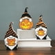 thumbnail image 2 of Muñeca sin rostro de Halloween con luz LED Decorativa ornamental Calabaza pintada a mano Decoración de Halloween Configuración de fiesta Muñeca de gnomo de Halloween de madera Ornam, 2 of 5
