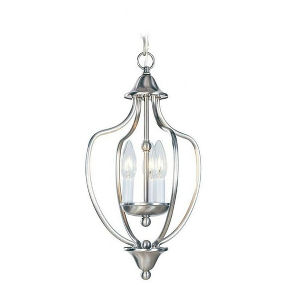 Traditional Farmhouse Three Light Chandelier-Brushed Nickel Finish Bailey Street Home 218-Bel-731962