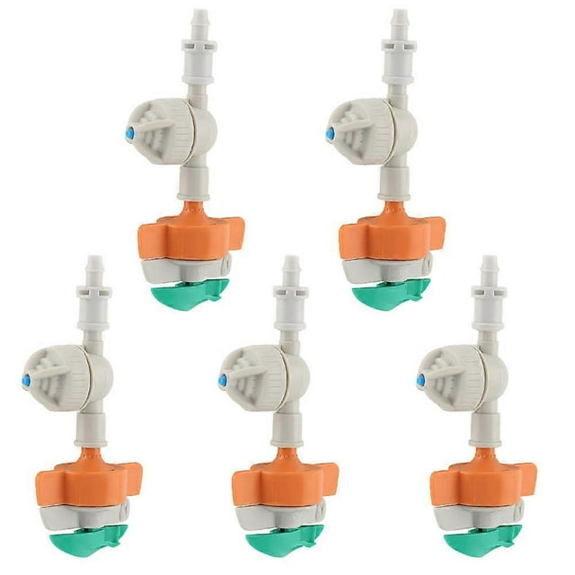 Lot de 5 arroseurs rotatifs avec pulvérisateur suspendu anti-goutte et raccord micro-goutte pour irrigation de jardin