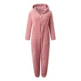 thumbnail image 2 of Mchoice Winter Warm Pajamas for Women Fleece Onesie Cute Long Sleeve Hooded Jumpsuit Nightgown Soft Sleepwear Onesie Pajamas for Women, 2 of 7