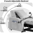 thumbnail image 4 of FFH Recliner Chair, Convertible Sofa Bed with Adjustable Backrest, Charging Ports, Cup Holders and Swivel Phone Stand, Dark Gray, 4 of 10