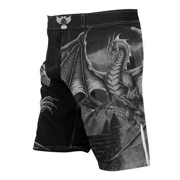 Raven Fightwear Men's White Dragon MMA Shorts BJJ Black Edition