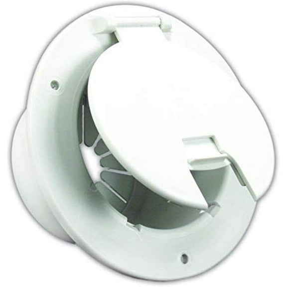 541-2-A Polar White Deluxe Round Electric Cable Hatch with Back