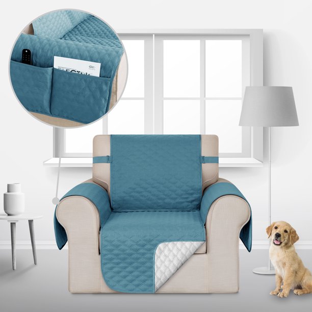 Deconovo Funda de sofá resistente al agua, 1 unidad, azul pavo real, 53 cm de ancho x 190 cm de largo, funda protectora para muebles, ideal para mascotas y niños