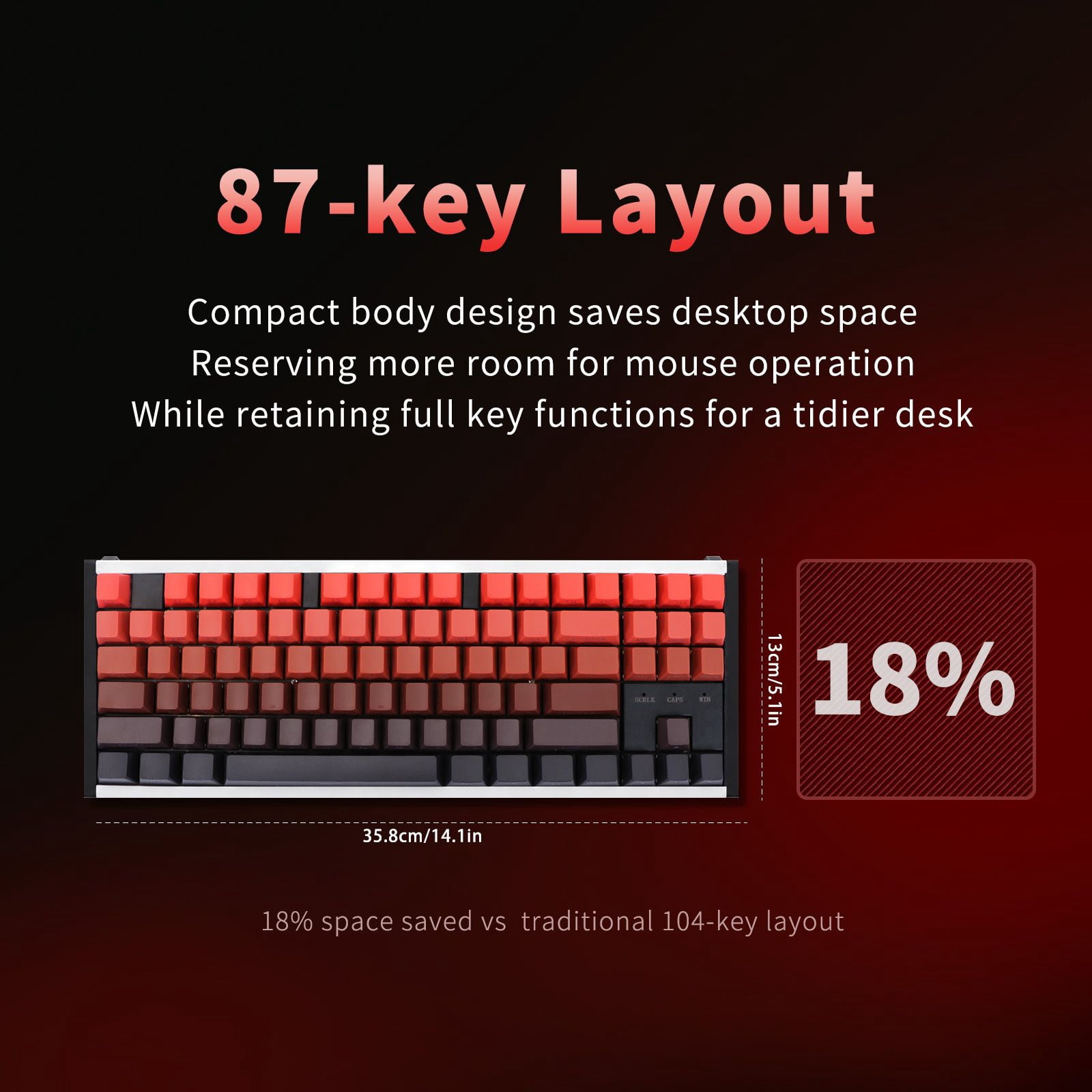 87 Keys Aluminum Mechanical Gaming Keyboard, 0.005 Precision 0.001 Low Latency, 5-Side Dye-Sub Keycaps, 17 ARGB Modes Support Win Mac VIA Customization