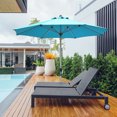 thumbnail image 1 of Gymax 9Ft Patio Outdoor Umbrella Market Table Umbrella w/ Crank 8 Ribs Turquoise, 1 of 8