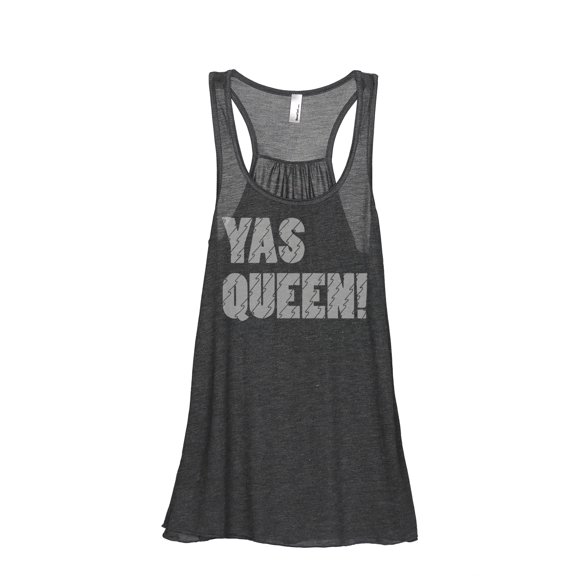 Yas Queen Women's Fashion Sleeveless Flowy Racerback Tank Top Charcoal Grey Small