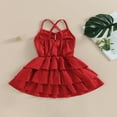 thumbnail image 3 of PENGXIANG Enfants Filles Robe Spaghetti Sangles Perles Plissée Été une Ligne Robe de Gâteau pour la Fête, 3 of 6