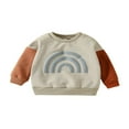 thumbnail image 1 of Baby Sweatshirts Patchwork Long Sleeve Pullover  Neck Contrast Color Tops, 1 of 6