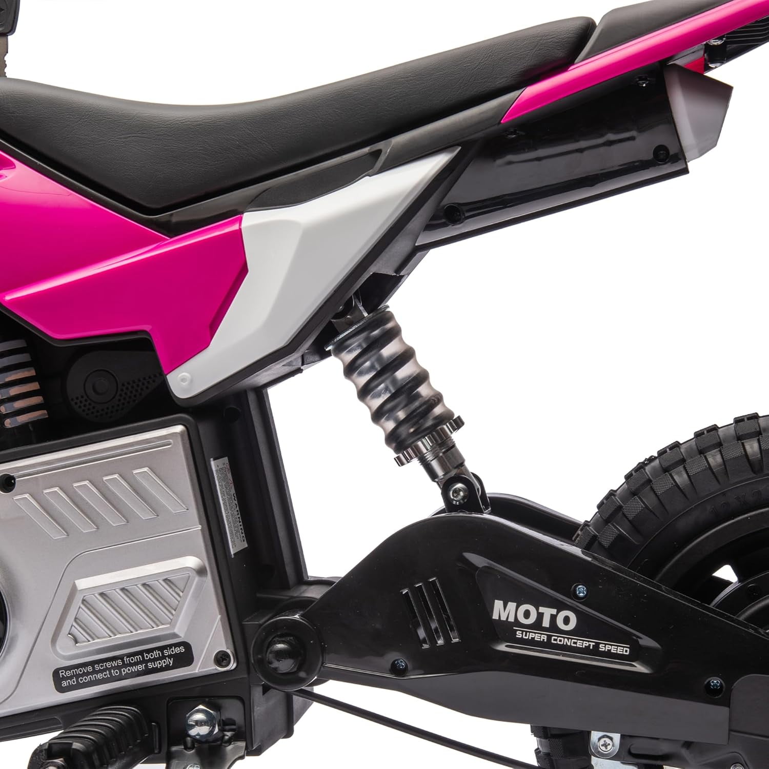 Ambifirner 24V  Ride On Electric Off-Road Motorcycle,200W Motor 9.32MPH Speed Dirt Bike Motocross, Soft Seat