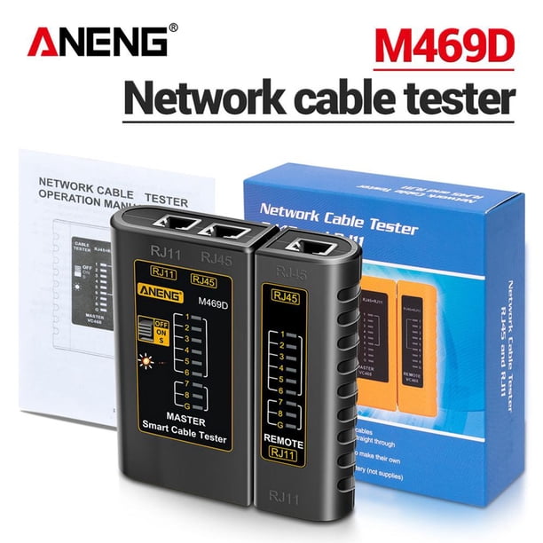 ANENG M469D RJ45 RJ11 Probador de cable de red Detector de línea telefónica Negro Ndcxsfigh Para estrenar