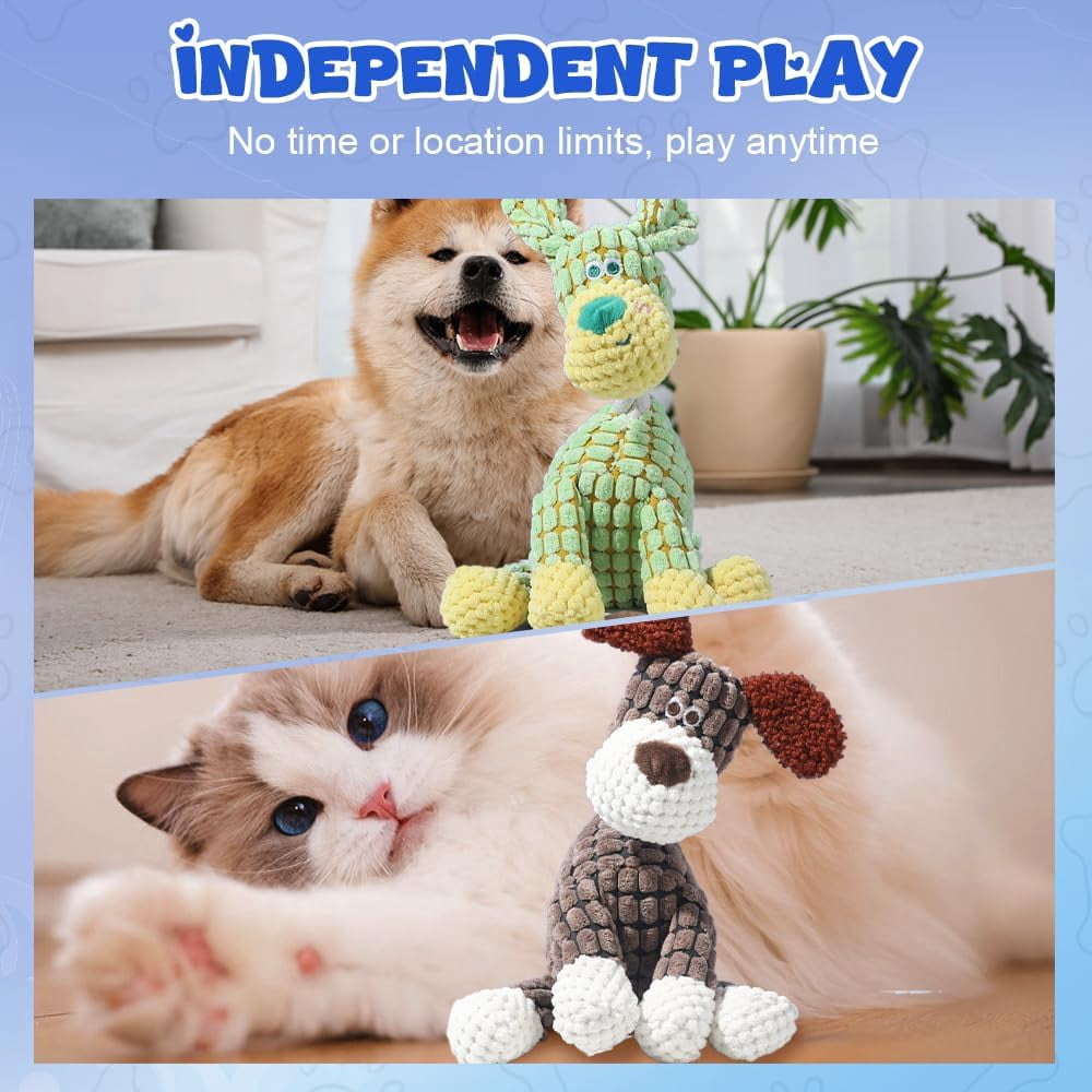 Indestructible Dog Toy, 2026 New Durable Plush Dog Toys for Aggressive Chewers, Squeaky Chew Toy for Small Medium Large Dogs Puppy Teething Toys