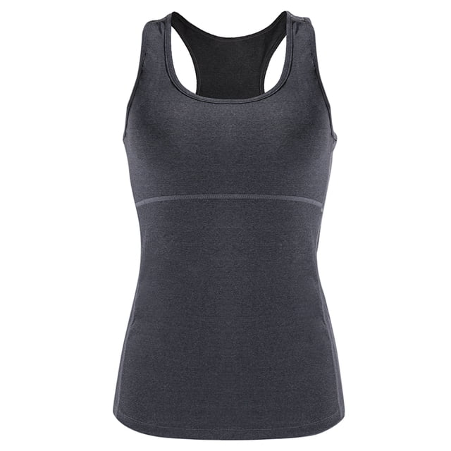 Chaleco de Aptitud Sunnimix para Mujeres De Yoga Corriendo Tapa De La Camiseta M Gris