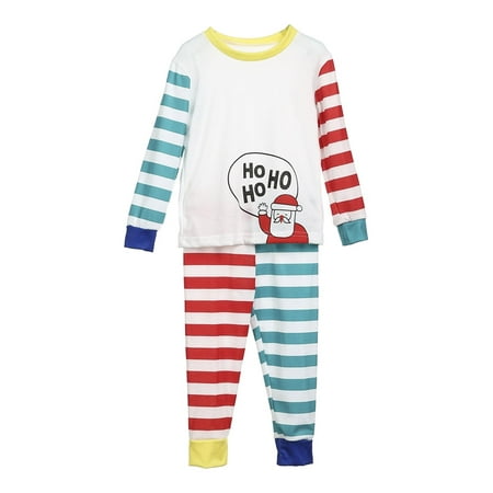 Spring hue Family Christmas Long Sleeve Homewear Sleepwear Set