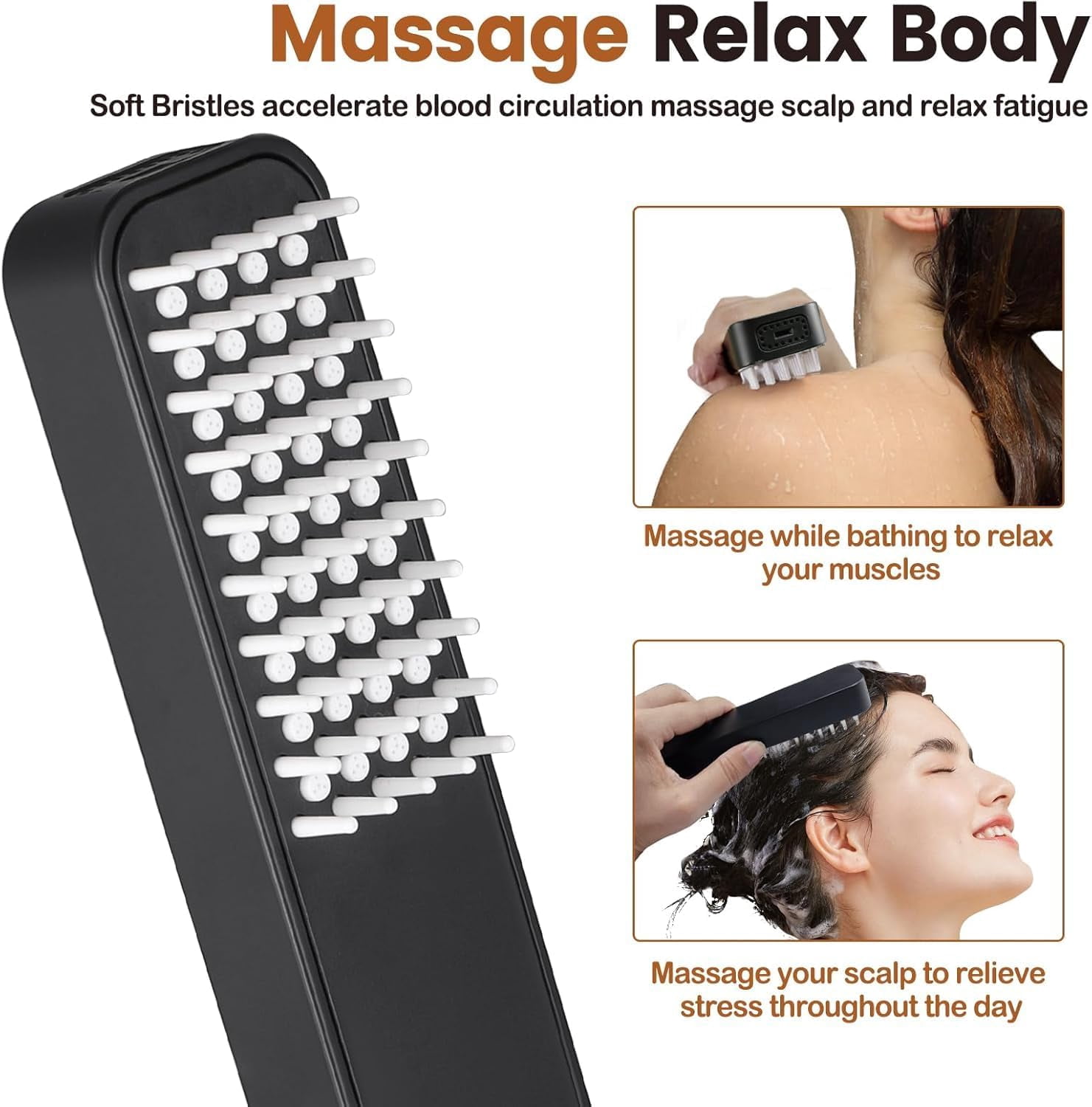 13 Inch High Pressure Rain Shower  with Handheld Spray Combo, Dual Rainfall Shower Heads, Waterfall Tandem Double Showerhead, Adjustable Extension Arm, Massage Handheld Shower - Matte Black