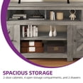 thumbnail image 3 of Uforic 70'' Farmhouse TV Stand with 2 Shelves, Suitable for TVs up to 80'', Gray, 3 of 5
