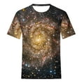 thumbnail image 5 of Penkiiy Galaxy Printed Shirt , Womens Vintage Casual Loose Short Sleeve Tee Tops M Gold, 5 of 6