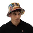 thumbnail image 6 of Daiia Psychedelic Band Hotdog Art Pattern Bucket Hat - Trendy Cotton Sun Hat for Beach, Golf, Fishing - Fun Outdoor Vacation Boonie for Men and Women, 6 of 9