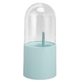 thumbnail image 4 of Porta brochas de maquillaje, cubierta transparente, impermeable, a prueba de polvo, apertura lateral, relleno de perlas, contenedor de almacenamiento de cosméticos para baño, azul, 4 of 14