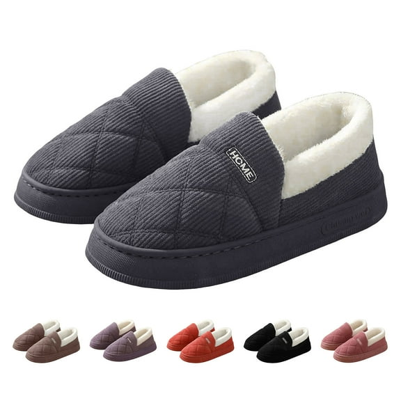 Dakaela Women's Fuzzy Slippers Memory Foam Plush Slip on House Shoes Cozy Winter Warm Indoor Outdoor Slides