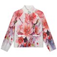 thumbnail image 4 of Jackets for Women Winter Coat Jackets Flannel Stand Collar Jacket(Cherry Blossom Pink ,Size:S-4XL), 4 of 7