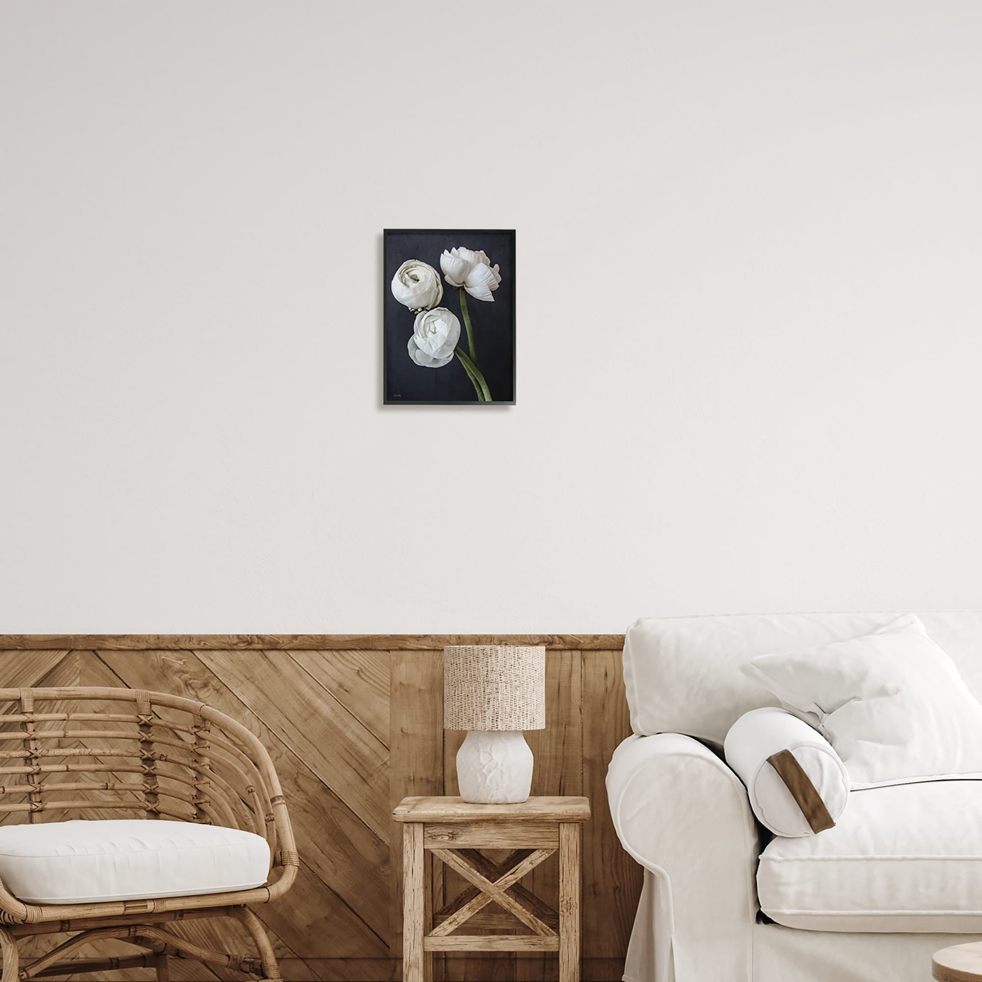 Stupell Industries Chic Ranunculus Flower Blossoms Modern Arrangement Photograph Black Framed Art Print Wall Art, Design by Jennifer Rigsby