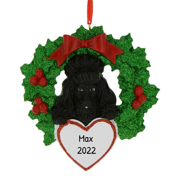 Personalized Dog Christmas Ornaments 2024 - Black Poodle Christmas Ornament Dogs 1st Xmas Ornament